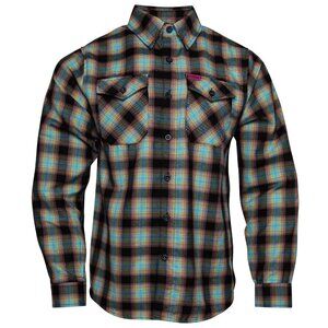 Dixxon Flannel Shirt Men Kevin Staab Scientist Blue Black Pink Plaid Long Sleeve